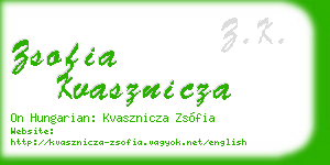 zsofia kvasznicza business card