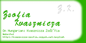 zsofia kvasznicza business card